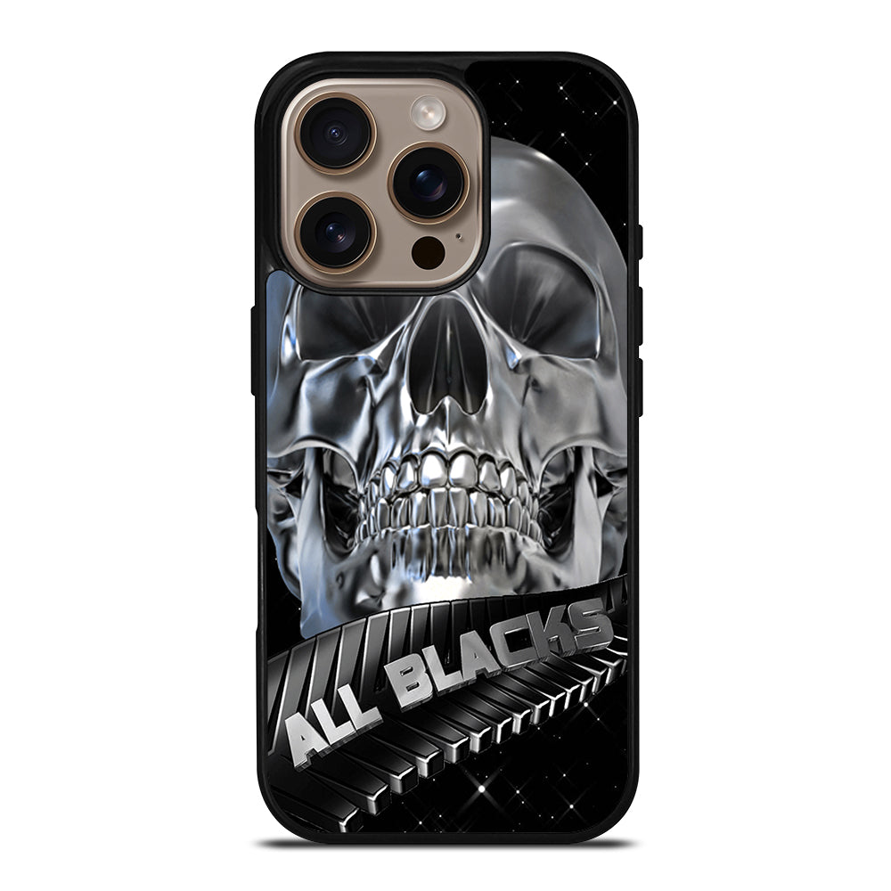 ALL BLACKS NEW ZEALAND RUGBY SKULL iPhone 16 Pro Case Cover