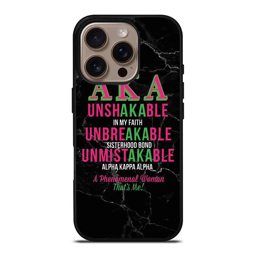 ALPHA KAPPA ALPHA BLACK MARBLE iPhone 16 Pro Case Cover