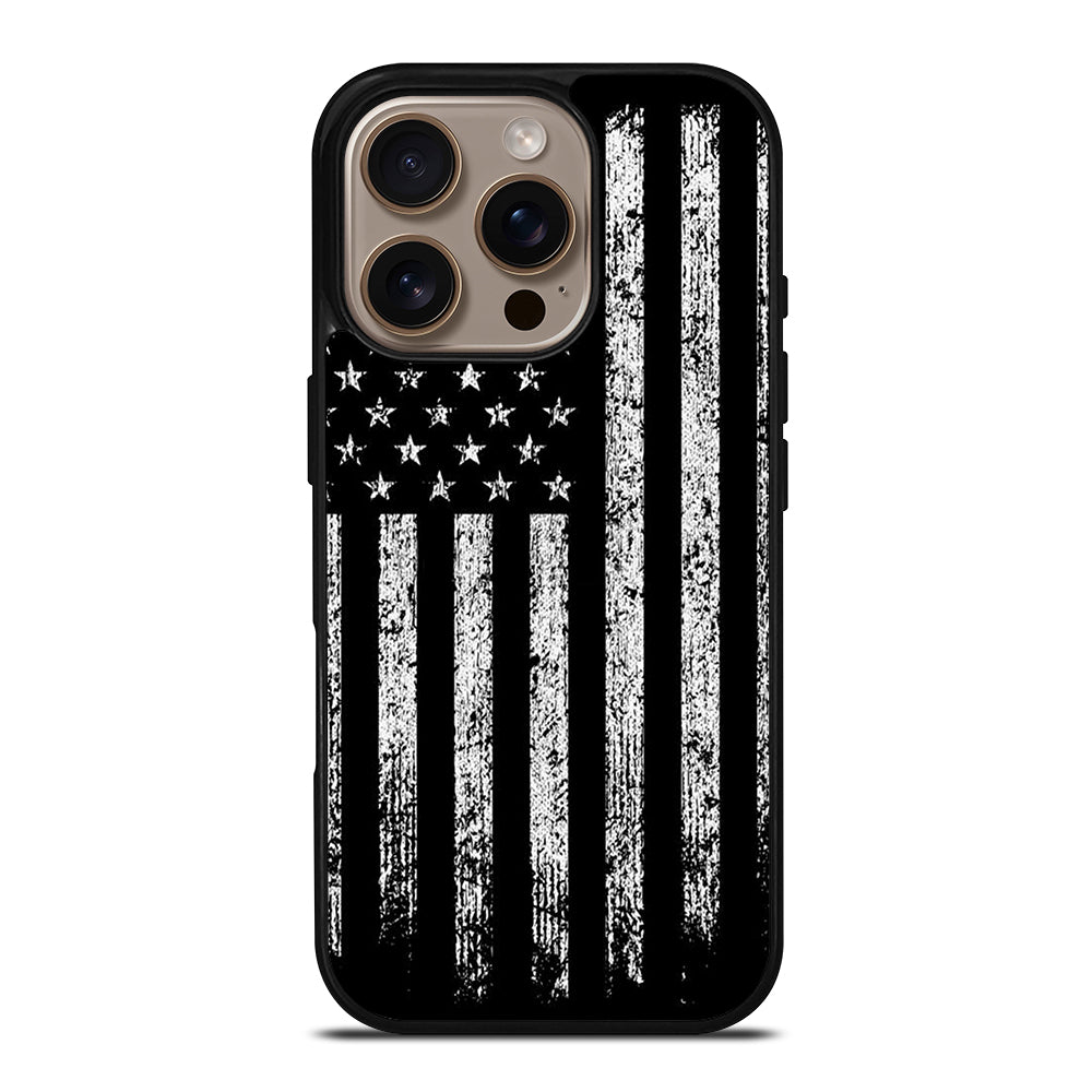 AMERICAN FLAG BLACK AND WHITE iPhone 16 Pro Case Cover