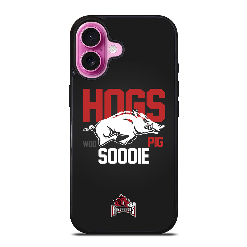 ARKANSAS RAZORBACKS HOGS WOO PIG SOODIE iPhone 16 Plus Case Cover