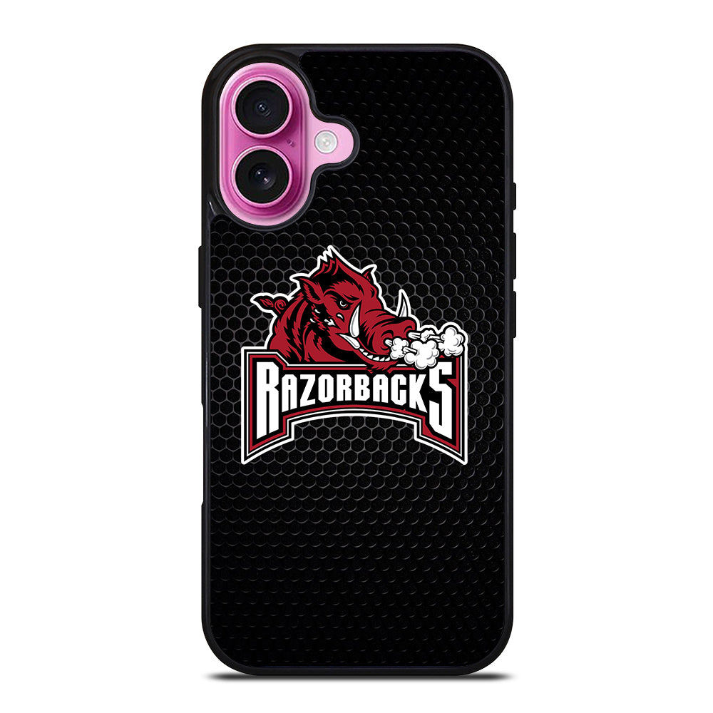 ARKANSAS RAZORBACKS METAL LOGO iPhone 16 Plus Case Cover