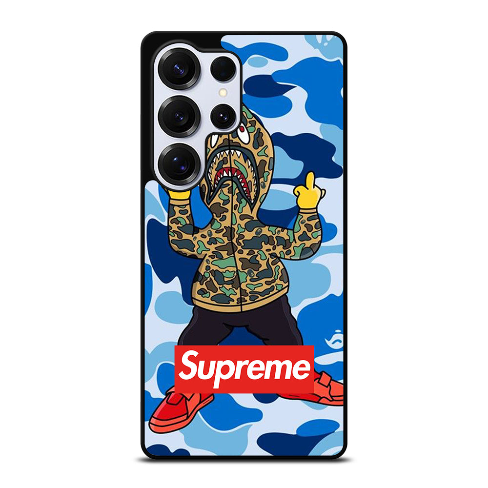 CAMO BAPE SHARK BLUE Samsung Galaxy S25 Ultra Case Cover