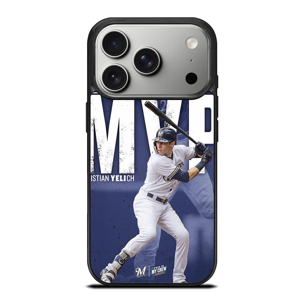 CHRISTIAN YELICH MILWAUKEE BREWERS FOOTBALL 2 iPhone 17 Pro Case Cover