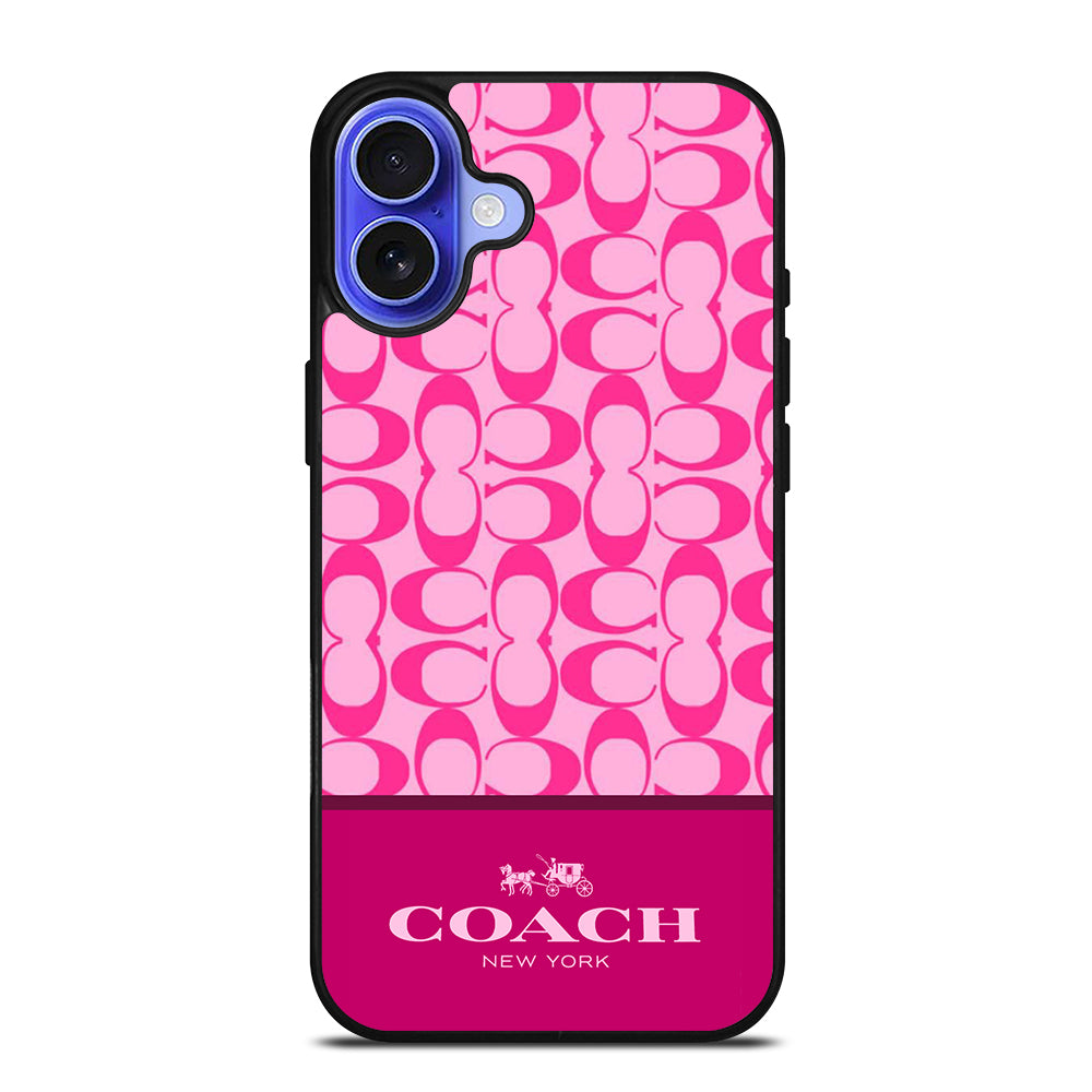 COACH NEW YORK PINK PATTERN iPhone 16 Case Cover casecentro COACH NEW YORK PINK PATTERN iPhone 16 Case Cover casecentro