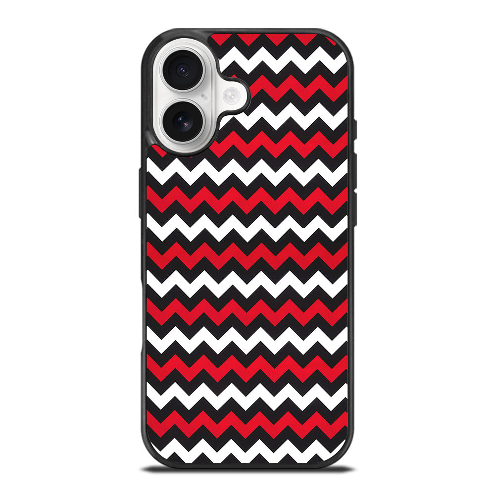COLOR BLOCK DARK RED CHEVRON PATTERN iPhone 17 Case Cover