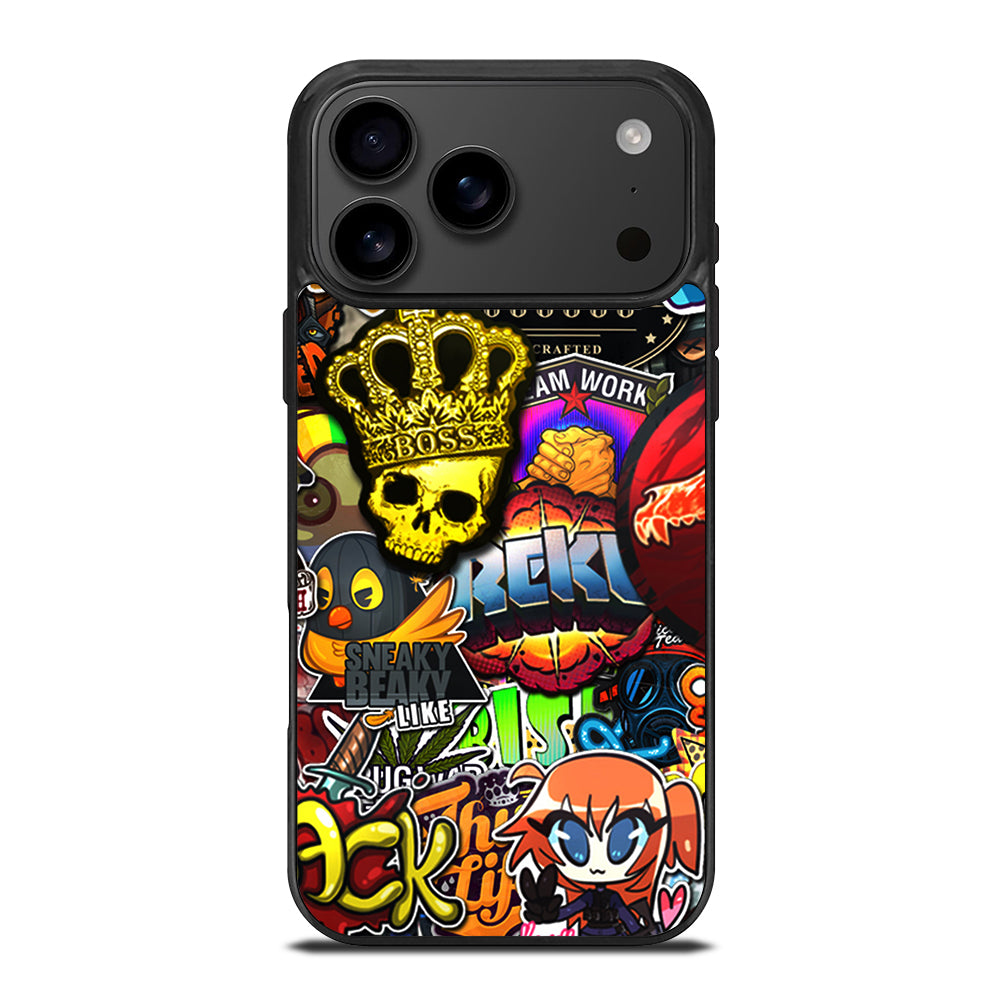 CSGO STICKER BOMB PATTERN iPhone 17 Pro Max Case Cover