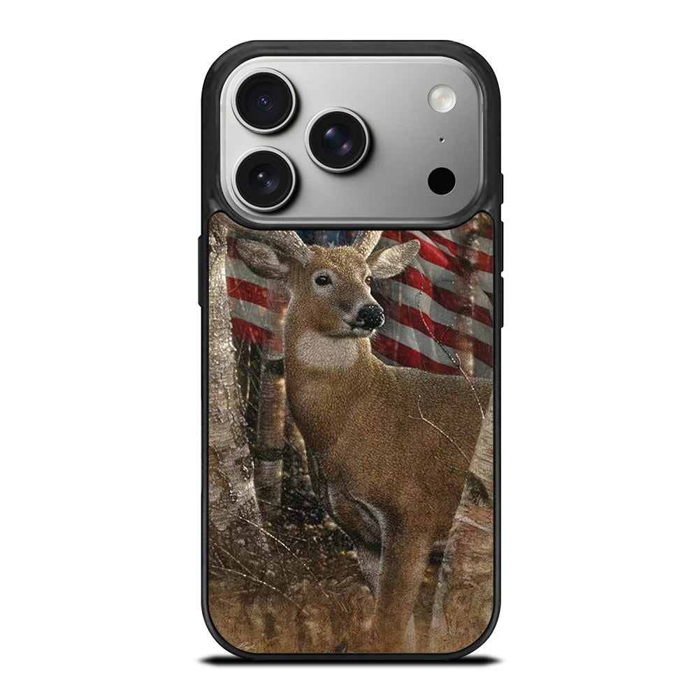 DEER HUNTING AMERICAN FLAG iPhone 17 Pro Case Cover
