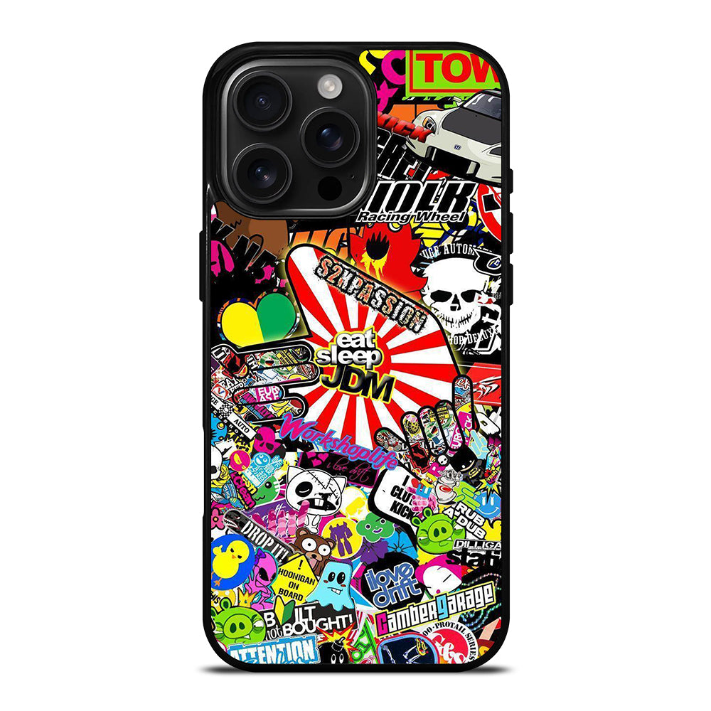 EAT SLEEP JDM STICKER BOMB 2 iPhone 16 Pro Max Case Cover