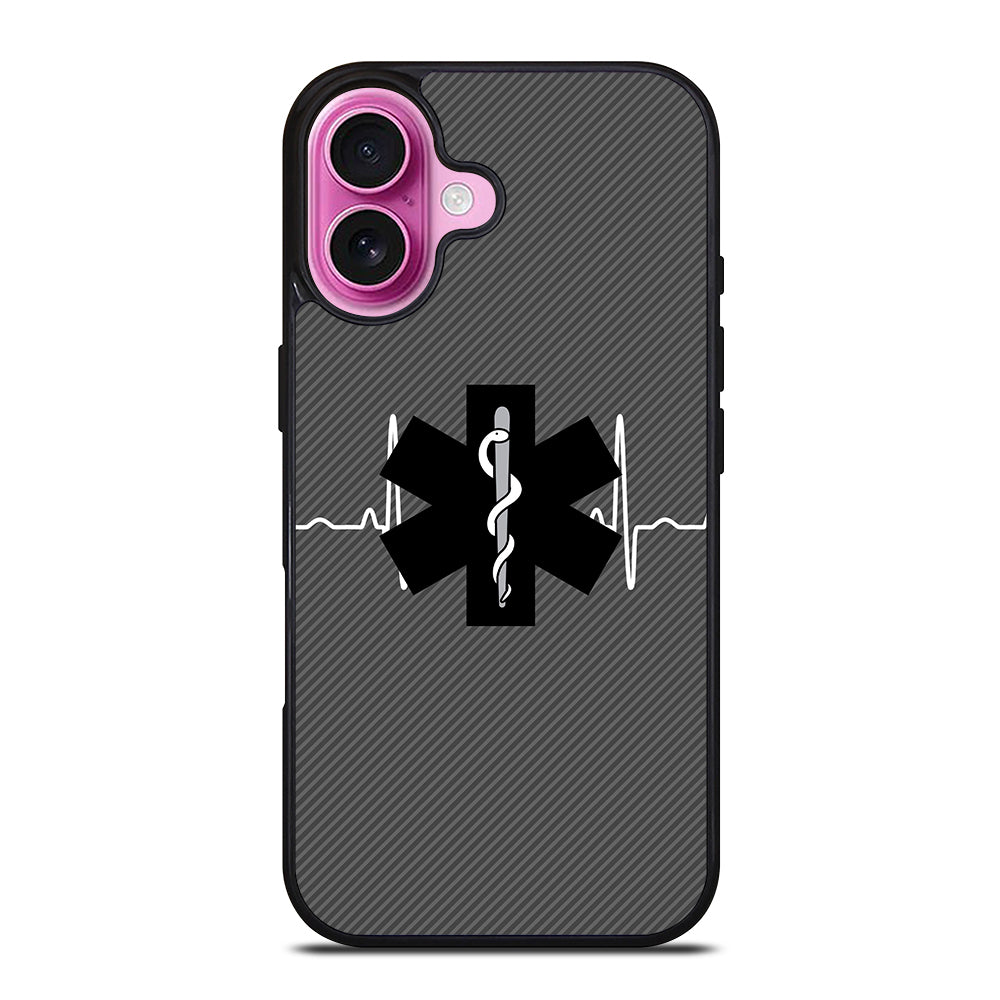 EMT EMS MEDICAL CARBON LOGO iPhone 16 Plus Case Cover