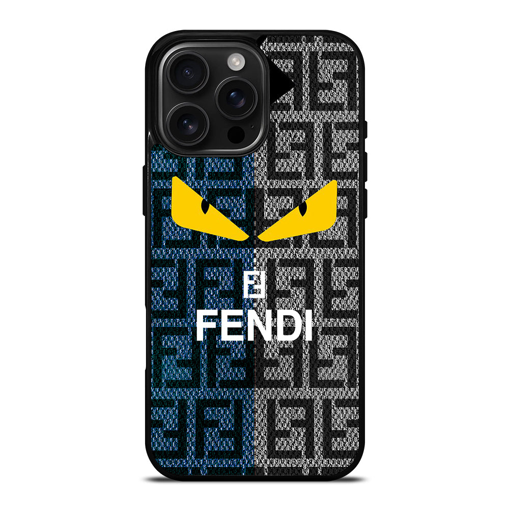 FENDI ROMA BLUE GRAY PATTERN iPhone 16 Pro Max Case Cover