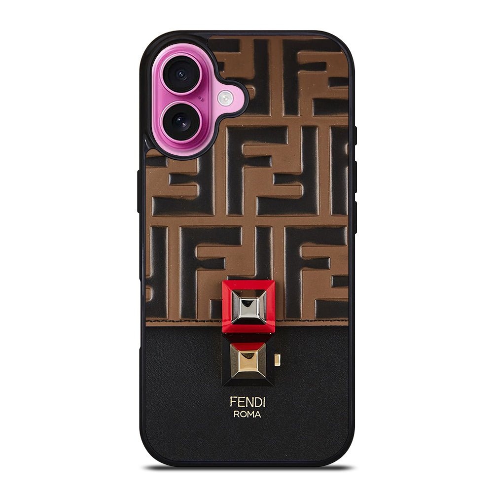 FENDI ROMA BROWN PATTERN iPhone 16 Plus Case Cover