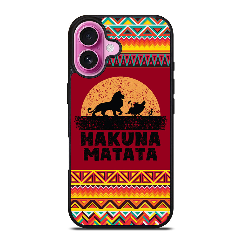 HAKUNA MATATA LION KING AZTEC PATTERN 3 iPhone 16 Plus Case Cover