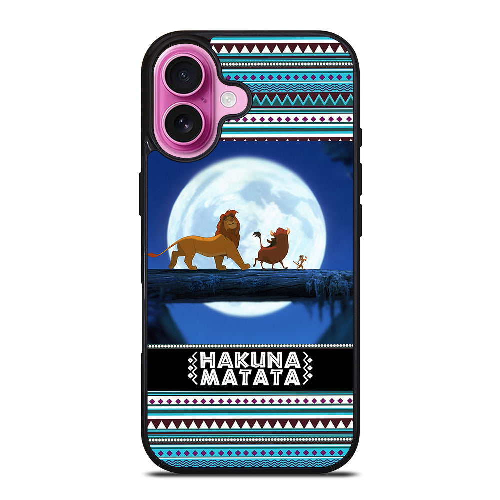 HAKUNA MATATA LION KING AZTEC PATTERN iPhone 16 Plus Case Cover