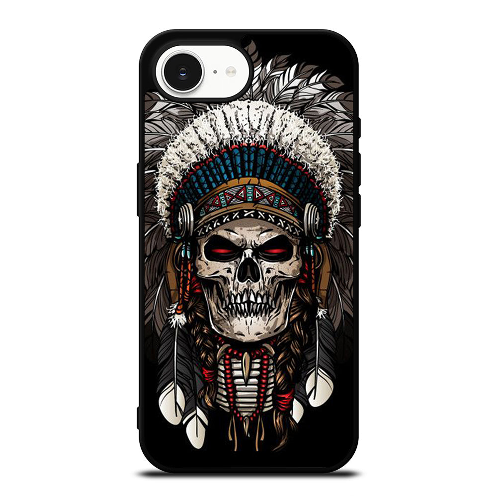 INDIAN FEATHER SKULL ART 2 iPhone 16e Case Cover