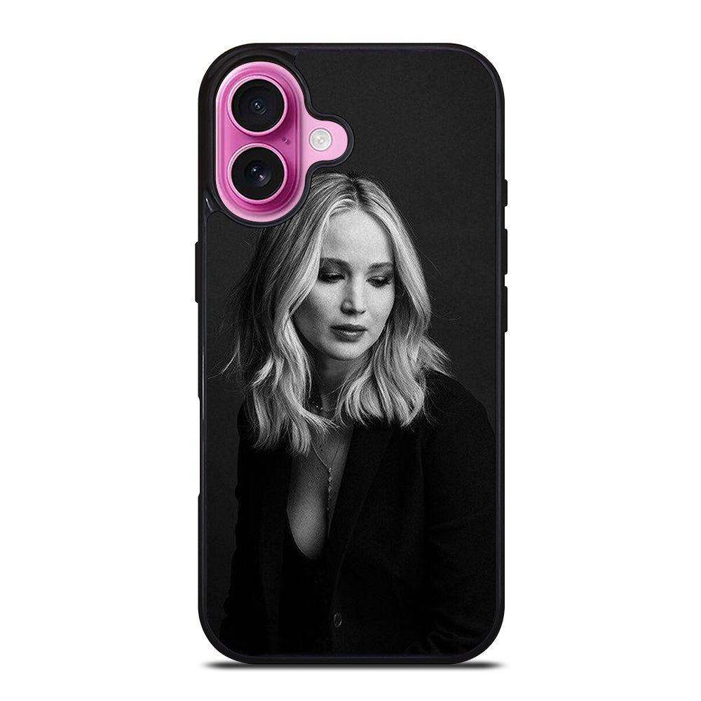 JENNIFER LAWRENCE BLACK iPhone 16 Plus Case Cover