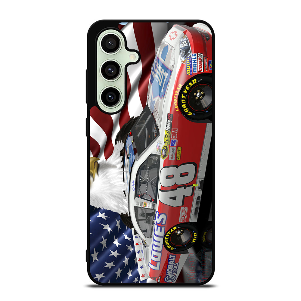 JIMMIE JOHNSON NASCAR AMERICAN FLAG Samsung Galaxy S24 FE Case Cover