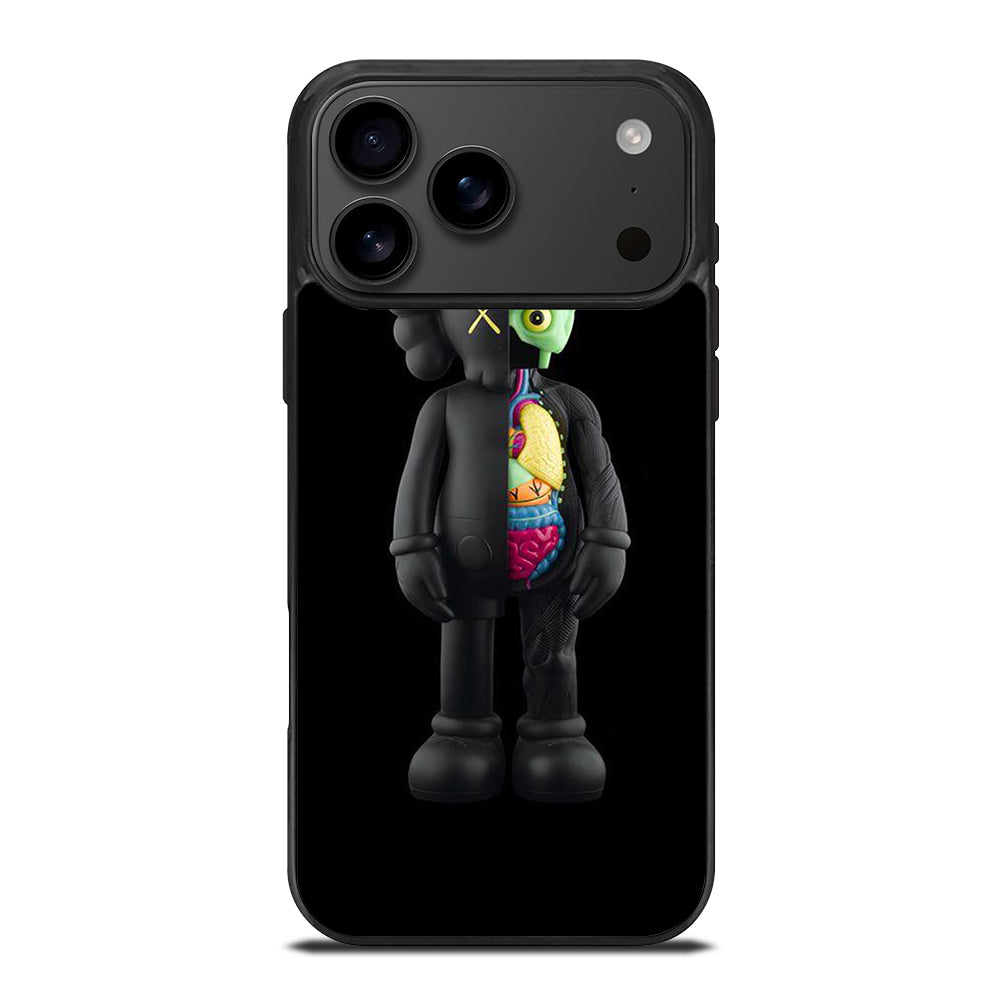 KAWS DESIGN BLACK iPhone 17 Pro Max Case Cover casecentro KAWS DESIGN BLACK iPhone 17 Pro Max Case Cover casecentro