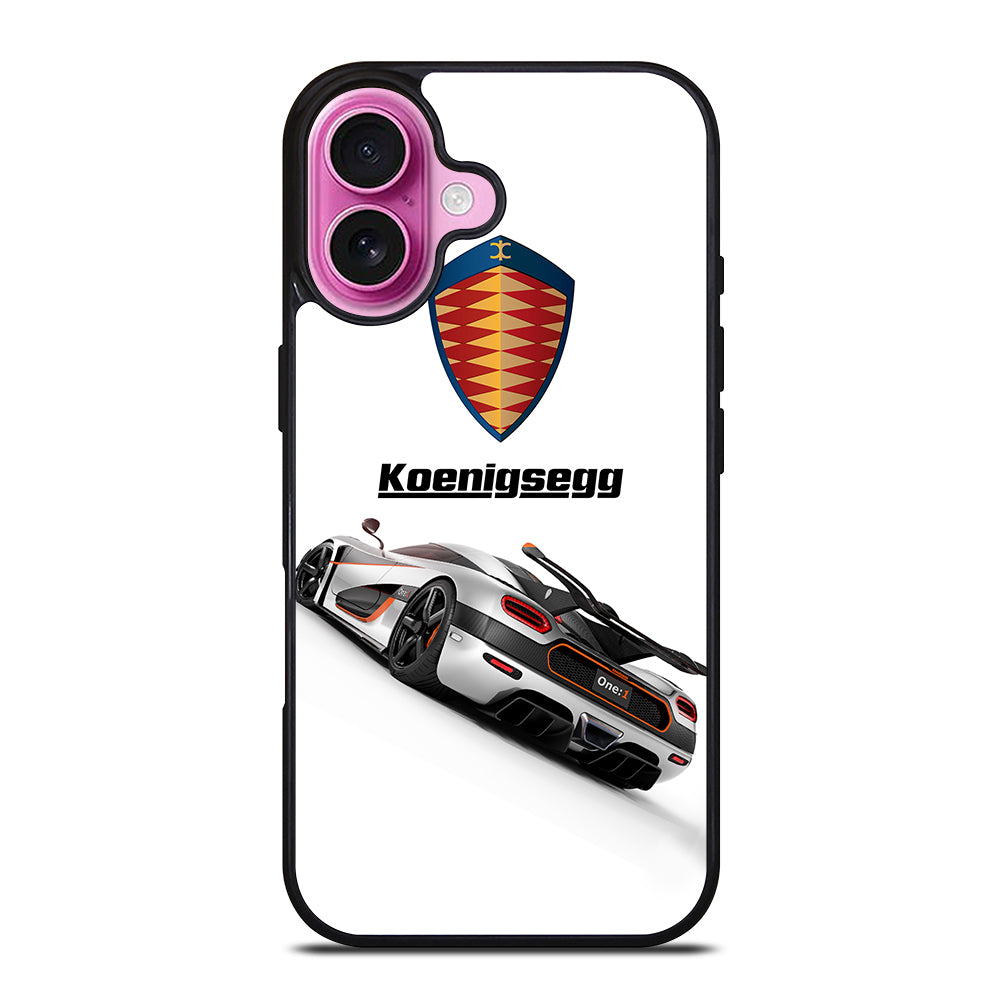 KOENIGSEGG WHITE CAR iPhone 16 Plus Case Cover