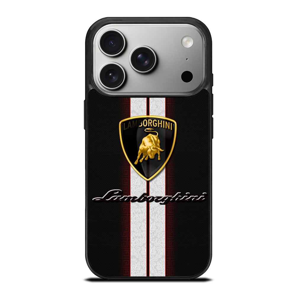 LAMBORGHINI WHITE STRIPE LOGO iPhone 17 Pro Case Cover