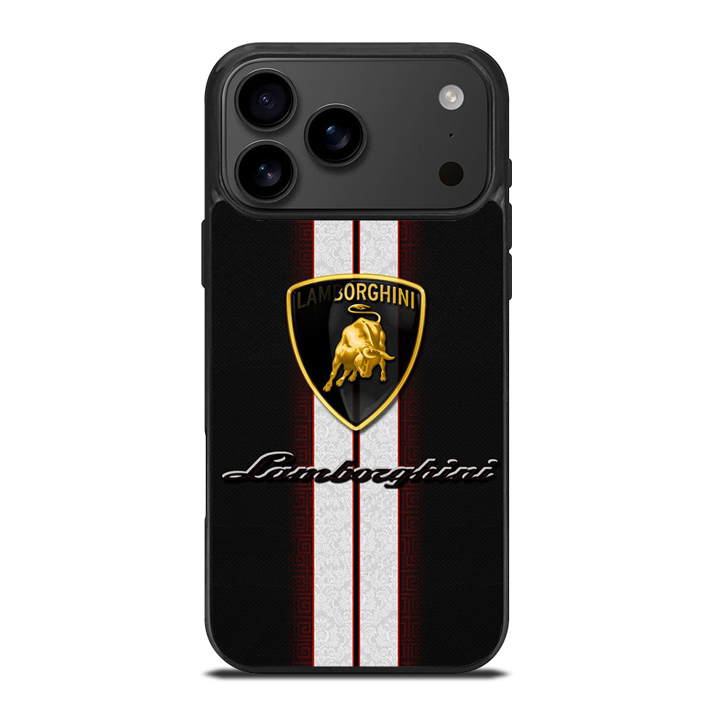 LAMBORGHINI WHITE STRIPE LOGO iPhone 17 Pro Max Case Cover