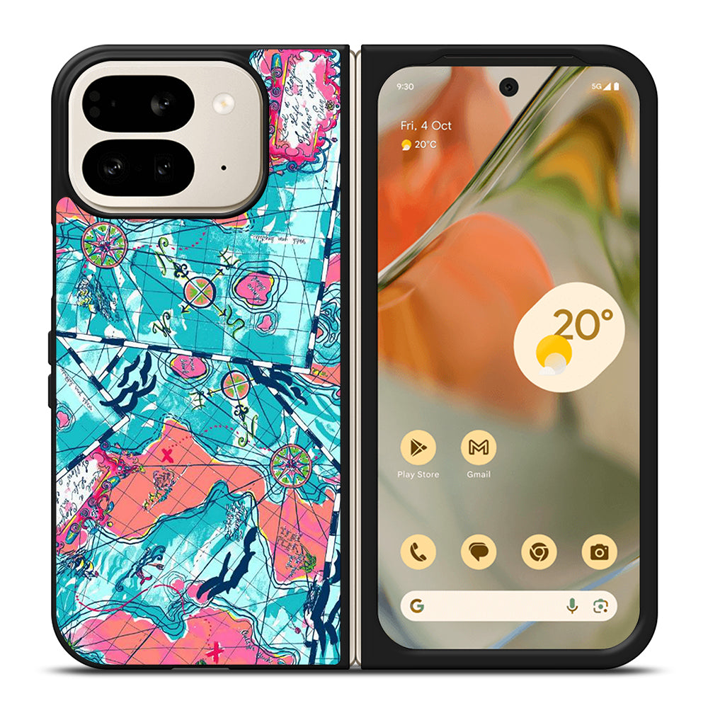 LILLY PULITZER WORLD MAPS Google Pixel 9 Pro Fold Case Cover