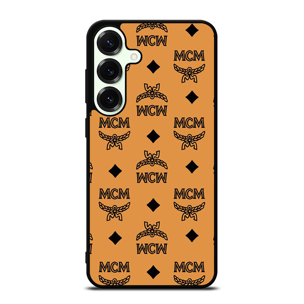 MCM WORLD WIDE BROWN LEATHER PATTERN Samsung Galaxy S25 Plus Case Cover