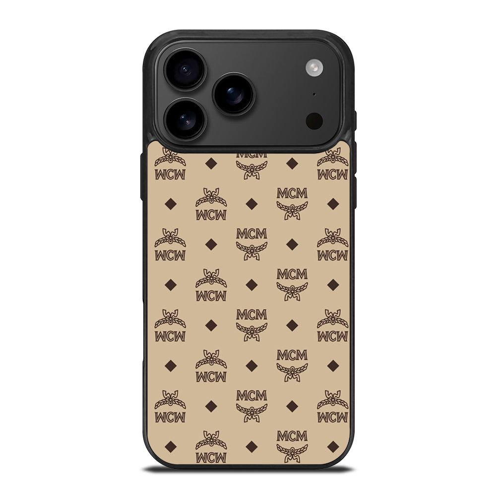 MCM WORLD WIDE BROWN LEATHER PATTERN 2 iPhone 17 Pro Max Case Cover