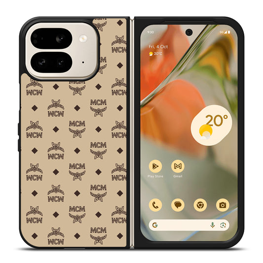 MCM WORLD WIDE BROWN LEATHER PATTERN 2 Google Pixel 9 Pro Fold Case Cover