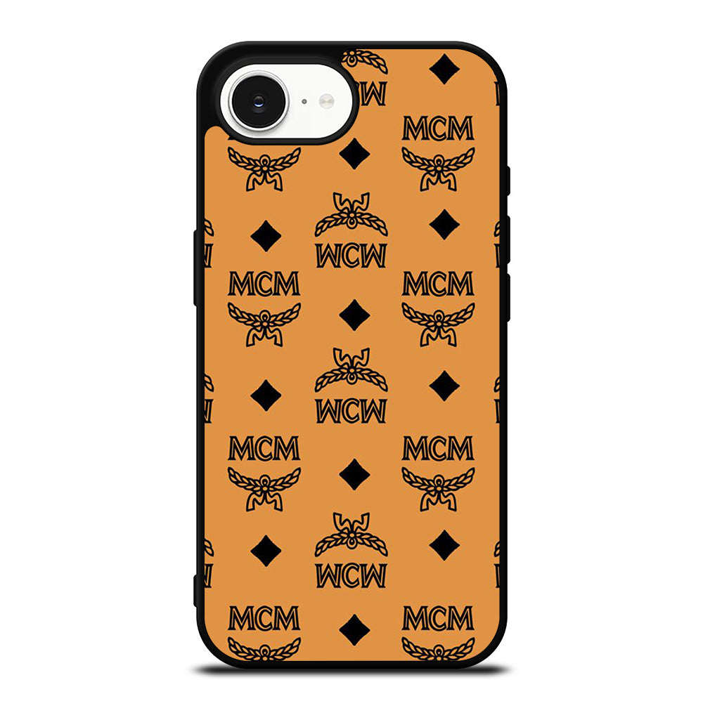 MCM WORLD WIDE BROWN LEATHER PATTERN iPhone 16e Case Cover
