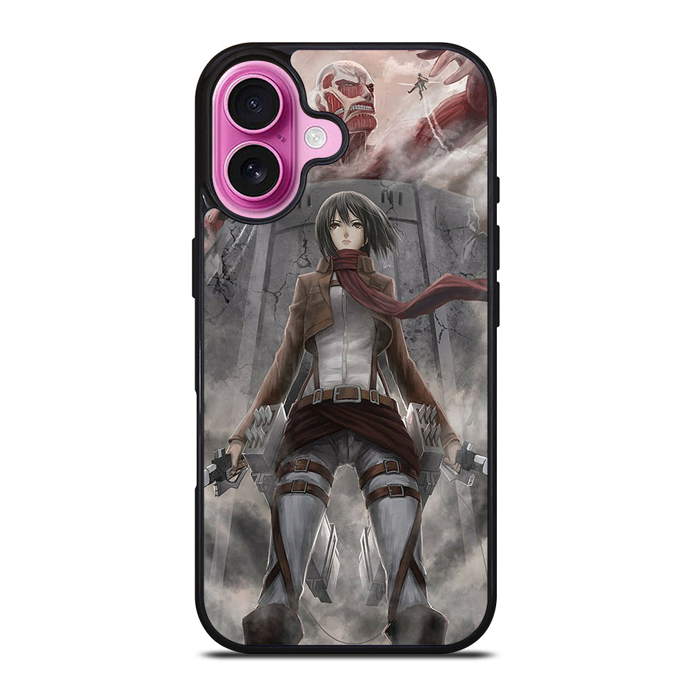 MIKASA ACKERMAN ANIME ATTACK ON TITAN iPhone 16 Plus Case Cover