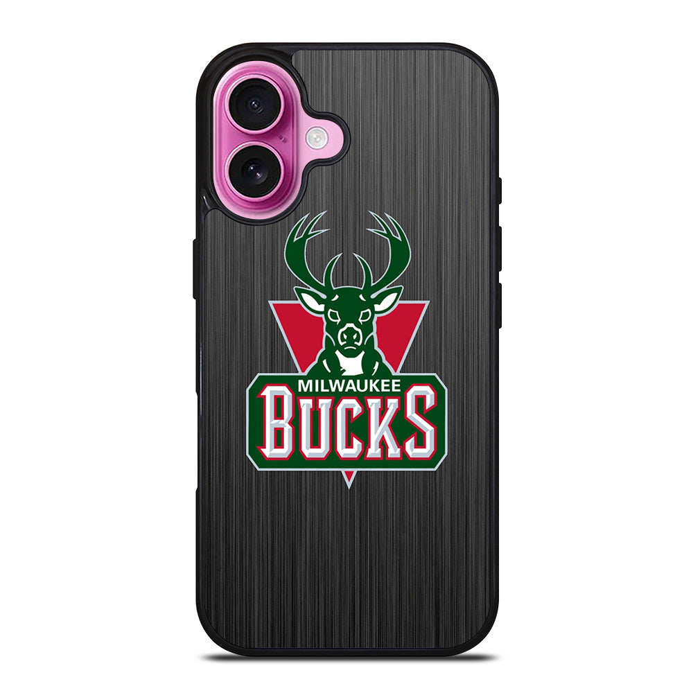 MILWAUKEE BUCKS METAL LOGO iPhone 16 Plus Case Cover