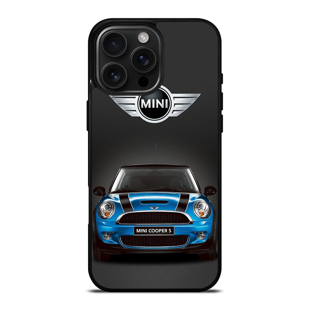 MINI COOPER BLUE CAR iPhone 16 Pro Max Case Cover
