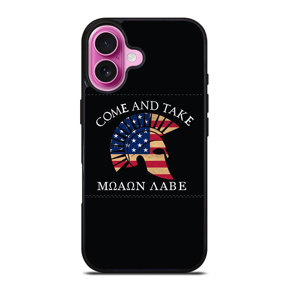 MOLON LABE AMERICAN FLAG HELMET iPhone 16 Plus Case Cover