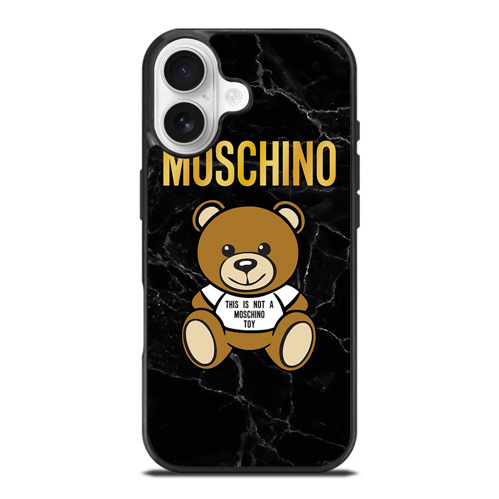 MOSCHINO TEDDY BEAR BLACK MARBLE iPhone 17 Case Cover
