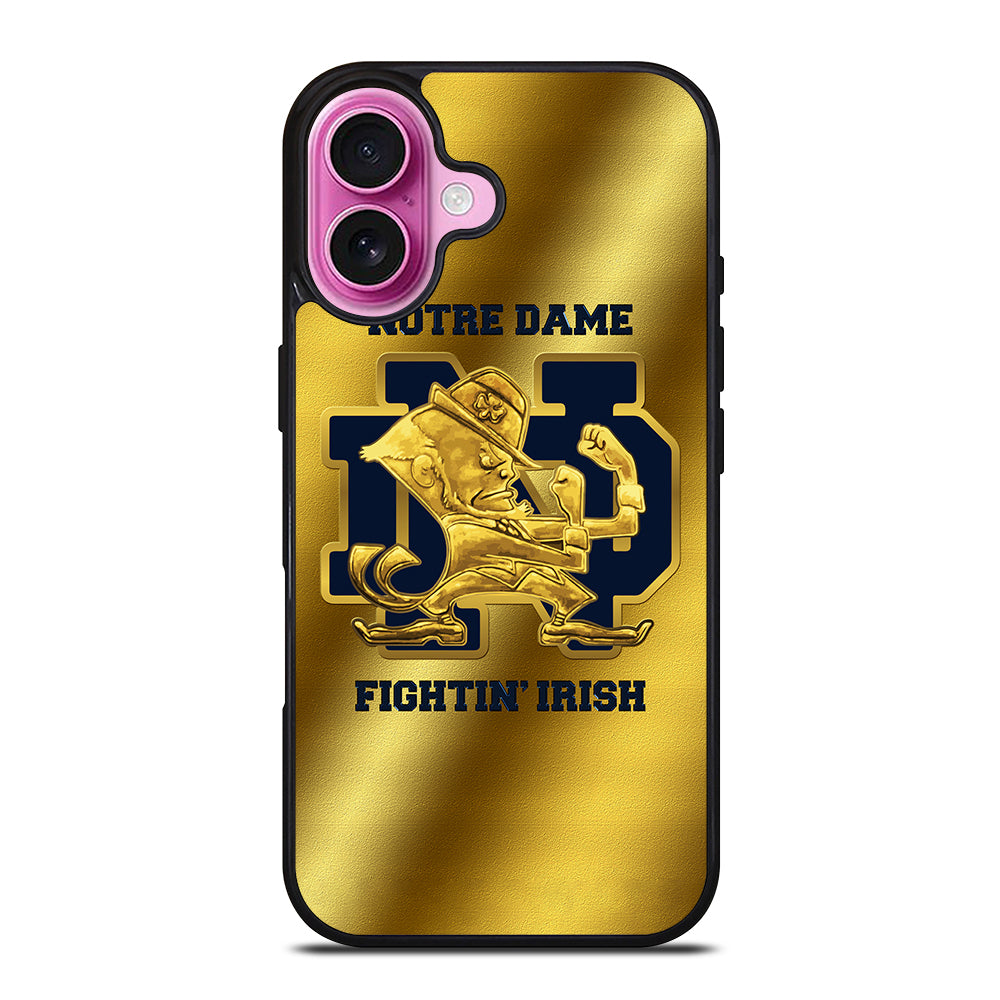 NOTRE DAME FIGHTING IRISH GOLD LOGO iPhone 16 Plus Case Cover