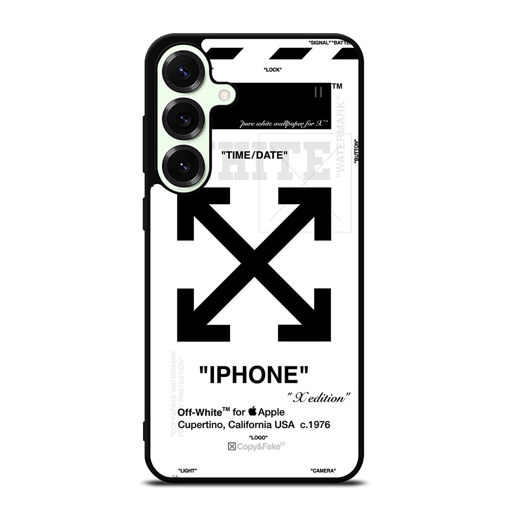 OFF WHITE BLACK CROSS Samsung Galaxy S25 Plus Case Cover