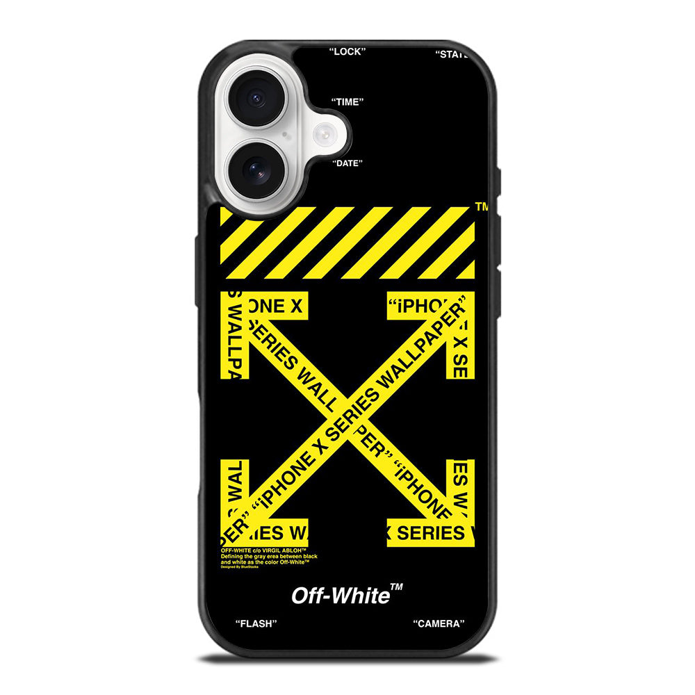 OFF WHITE YELLOW CROSS iPhone 17 Case Cover