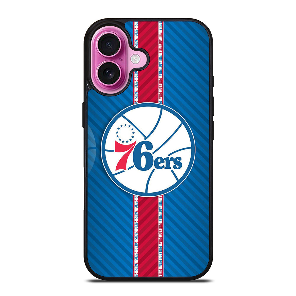 PHILADELPHIA 76ERS STRIPE EMBLEM iPhone 16 Plus Case Cover