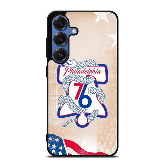 PHILADELPHIA 76ERS VINTAGE LOGO Samsung Galaxy S25 Case Cover