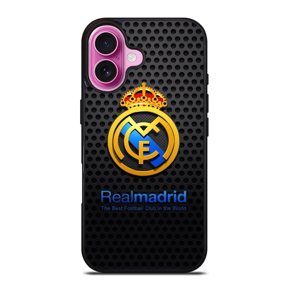 REAL MADRID FC METAL LOGO iPhone 16 Plus Case Cover