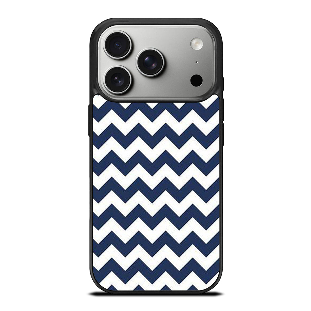 RILEY BLAKE CHEVRON PATTERN BLUE iPhone 17 Pro Case Cover