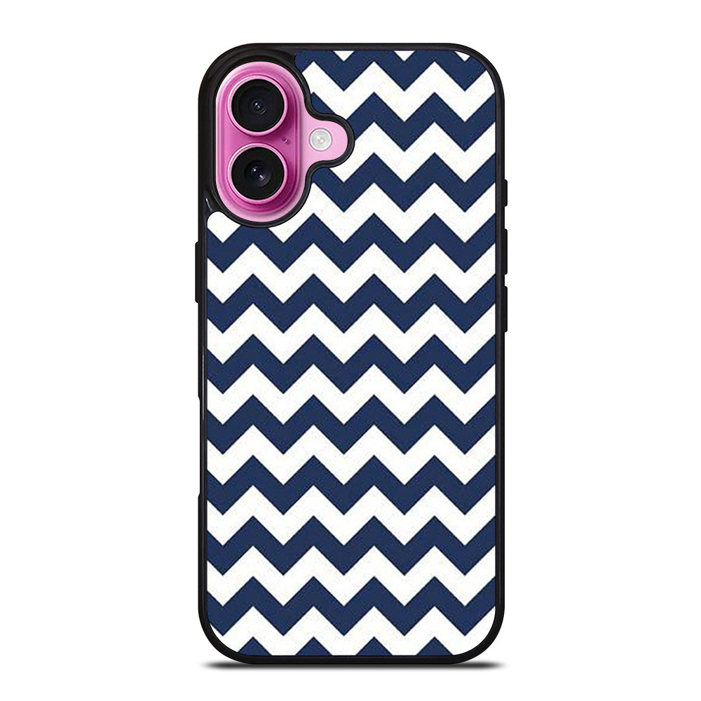 RILEY BLAKE CHEVRON PATTERN BLUE iPhone 16 Plus Case Cover