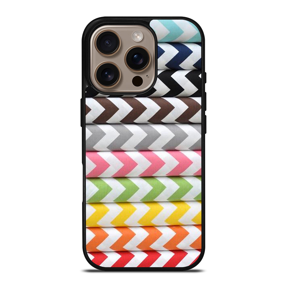 RILEY BLAKE CHEVRON PATTERN COLORFUL iPhone 16 Pro Case Cover