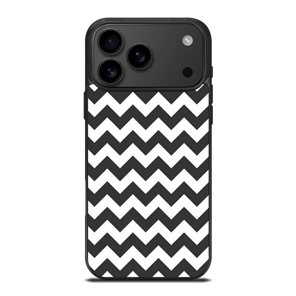RILEY BLAKE CHEVRON PATTERN GREY iPhone 17 Pro Max Case Cover