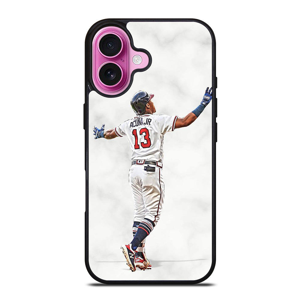 RONALD ACUNA JR ATLANTA BRAVES MARBLE iPhone 16 Plus Case Cover