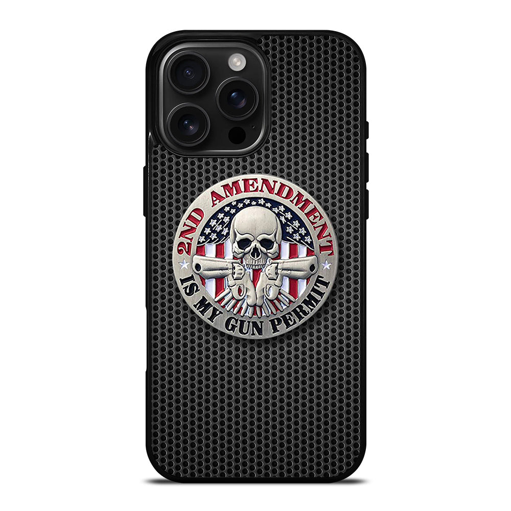 SECOND AMENDMENT AMERICAN GUN METAL LOGO iPhone 16 Pro Max Case Cover