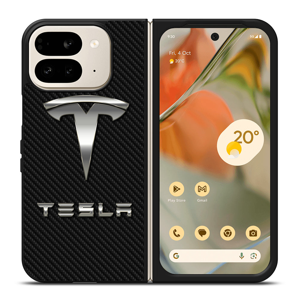 TESLA CARBON LOGO Google Pixel 9 Pro Fold Case Cover