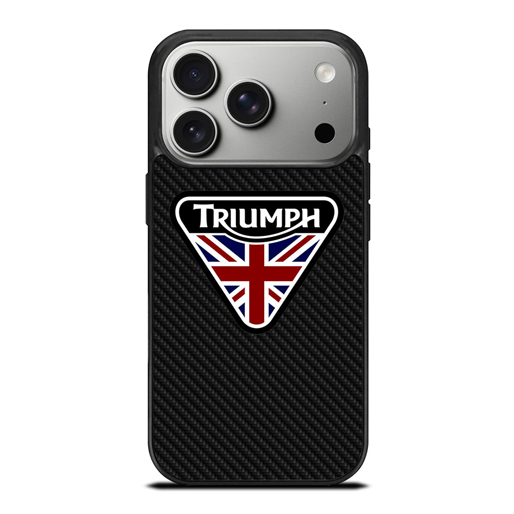 TRIUMPH MOTORCYCLE LOGO CARBON iPhone 17 Pro Case Cover