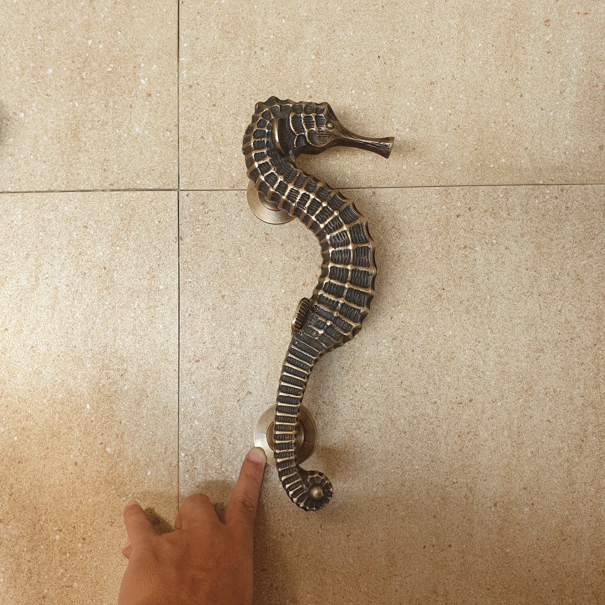 Pair of Vintage Seahorse Door Handle Pull 04