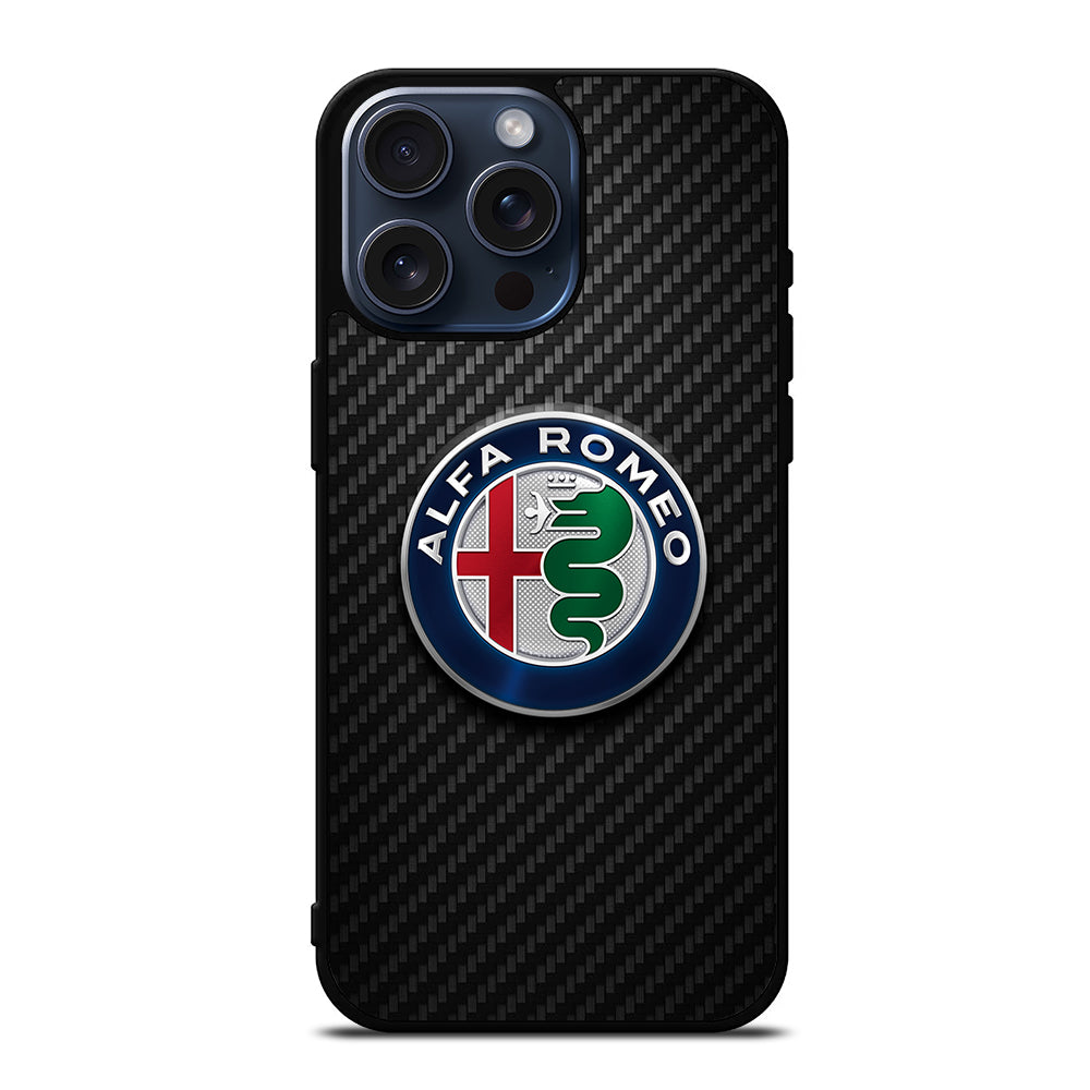 Alfa Romeo Carbon Emblem Iphone 15 Pro Max Case Cover Casecentro 1502